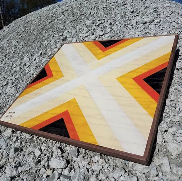 Geometric X Wood Mosaic